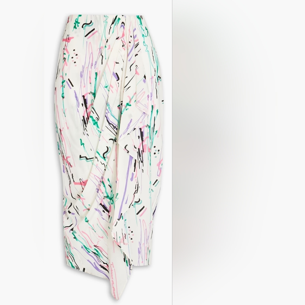 Isabel Marant Fabiana Stretch Silk Skirt, Size 36